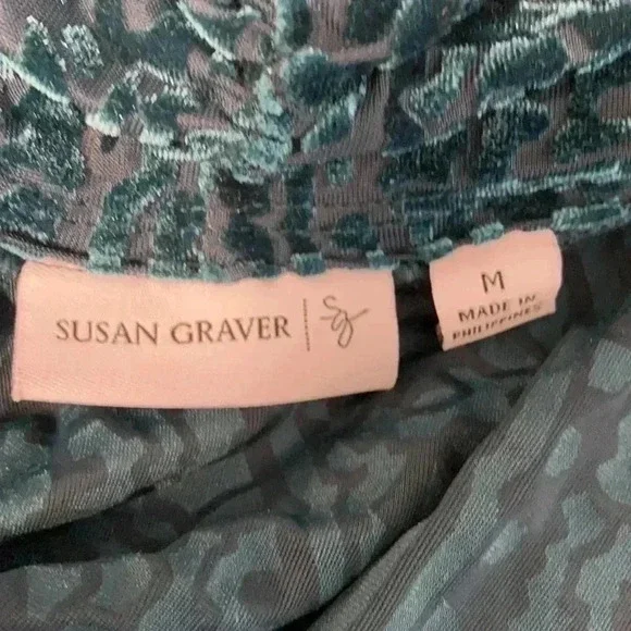 Woman’s Susan graver green burnt out lace vest ladies shirt - Picture 10 of 11